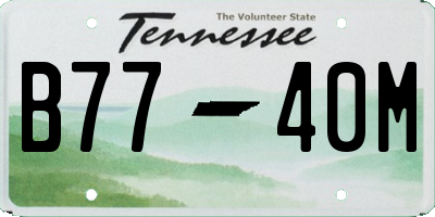 TN license plate B7740M