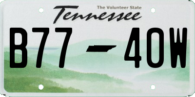 TN license plate B7740W