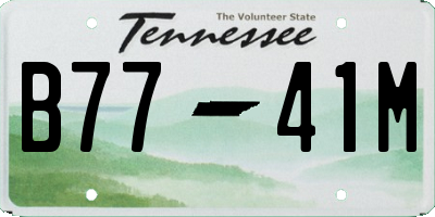 TN license plate B7741M