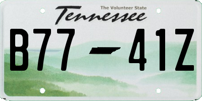 TN license plate B7741Z