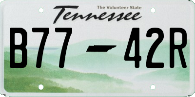 TN license plate B7742R
