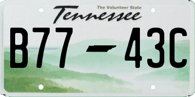 TN license plate B7743C