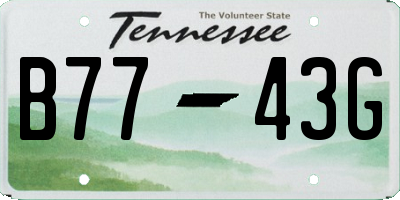 TN license plate B7743G