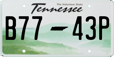TN license plate B7743P