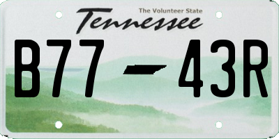 TN license plate B7743R