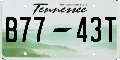 TN license plate B7743T