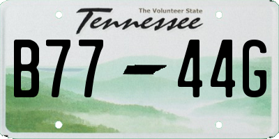 TN license plate B7744G