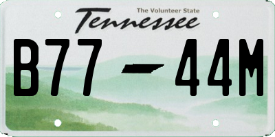 TN license plate B7744M