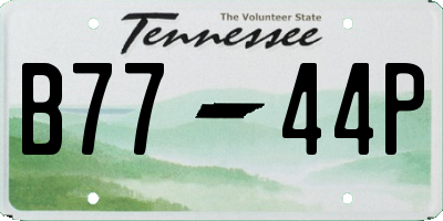TN license plate B7744P