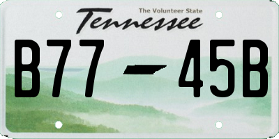 TN license plate B7745B