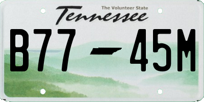 TN license plate B7745M