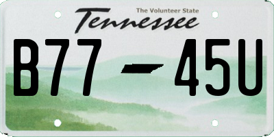 TN license plate B7745U