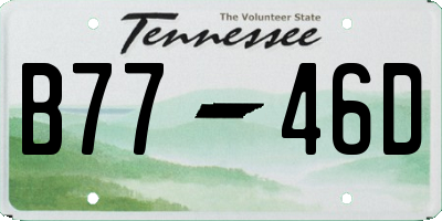 TN license plate B7746D