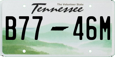 TN license plate B7746M