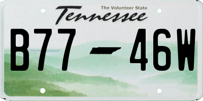 TN license plate B7746W