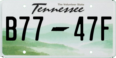 TN license plate B7747F