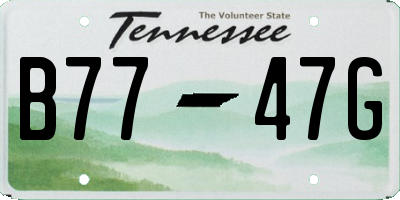 TN license plate B7747G