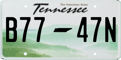 TN license plate B7747N