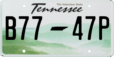 TN license plate B7747P