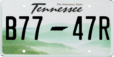 TN license plate B7747R