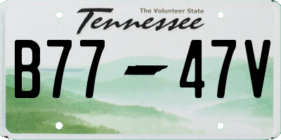 TN license plate B7747V
