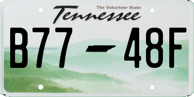 TN license plate B7748F