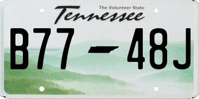 TN license plate B7748J