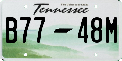 TN license plate B7748M