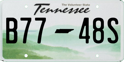 TN license plate B7748S