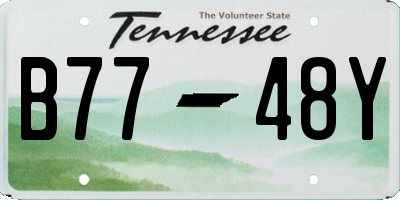TN license plate B7748Y