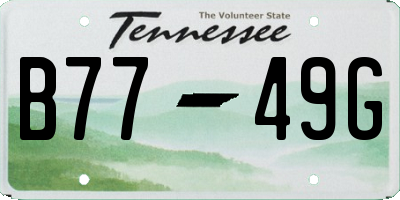 TN license plate B7749G