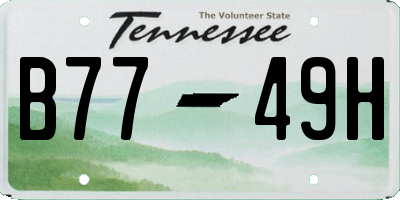 TN license plate B7749H