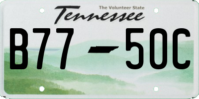 TN license plate B7750C