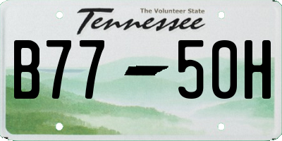 TN license plate B7750H