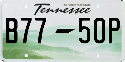 TN license plate B7750P