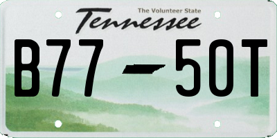 TN license plate B7750T
