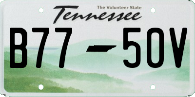 TN license plate B7750V