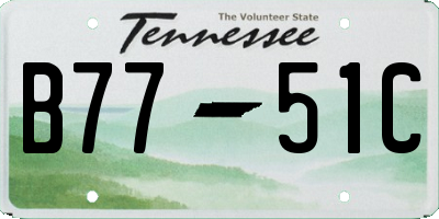 TN license plate B7751C