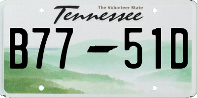TN license plate B7751D