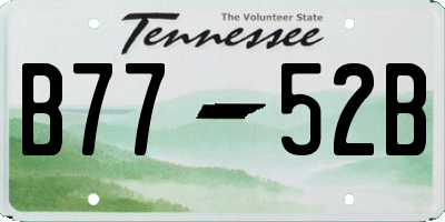 TN license plate B7752B