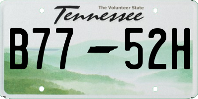TN license plate B7752H