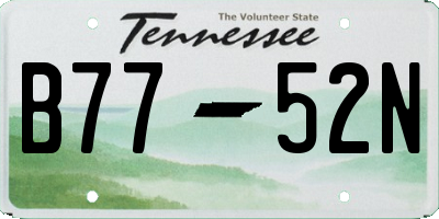 TN license plate B7752N