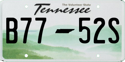 TN license plate B7752S