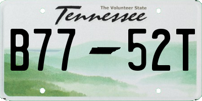 TN license plate B7752T
