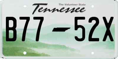 TN license plate B7752X