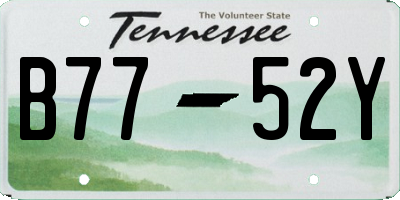 TN license plate B7752Y