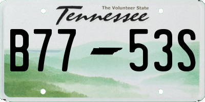 TN license plate B7753S