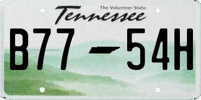 TN license plate B7754H
