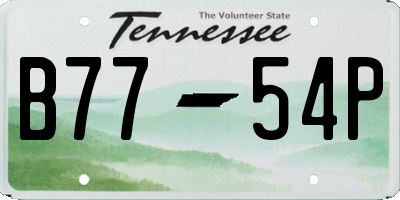 TN license plate B7754P