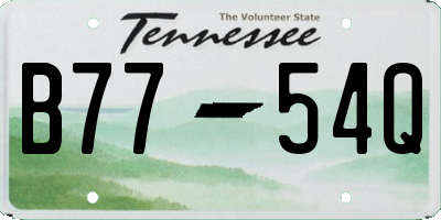 TN license plate B7754Q